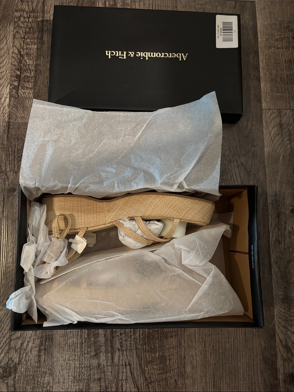 Abercrombie & Fitch Woven Platform Sandals - Light Tan - Size 7.5